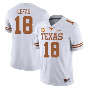 Liona Lefau Texas SEC Conference University Men #18 Jerseys - White 559305-774