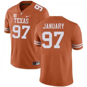 Alex January Texas Football Official Men #97 Jerseys - Texas Orange 907751-385