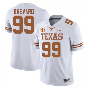 Cole Brevard Texas #99 Replica Football Men's Jerseys - White 346966-153