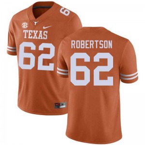 Connor Robertson University of Texas Football Mens University #62 Jerseys - Texas Orange 134263-736