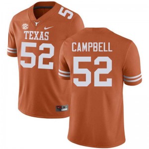 DJ Campbell Texas Football NCAA #52 Men's Jerseys - Texas Orange 258642-339