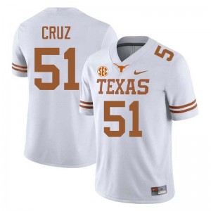Daniel Cruz Texas Embroidery #51 Football Men Jerseys - White 747715-975