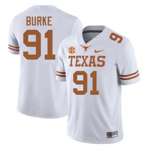 Ethan Burke UT Official Football #91 Mens Jerseys - White 356955-881
