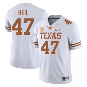 Gehrig Heil Longhorns Men #47 Football Limited Jerseys - White 681995-852