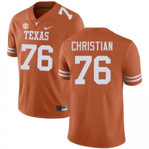 Jackson Christian Texas Football Mens Official #76 Jerseys - Texas Orange 845198-918