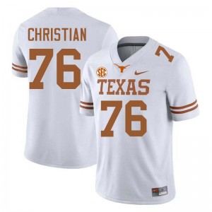 Jackson Christian University of Texas Official Football #76 Mens Jerseys - White 697987-297