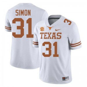 James Simon UT Official Football #31 Men's Jerseys - White 642360-355
