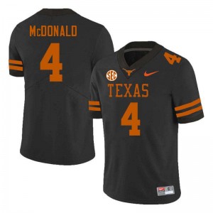 Jelani McDonald The Horns Mens #4 Football 2025 Jerseys - Black 137187-978