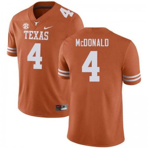 Jelani McDonald Texas #4 Football Men Official Jerseys - Texas Orange 995175-643