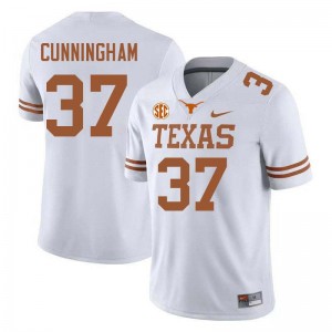 Jonathan Cunningham Longhorns #37 Men's Football University Jerseys - White 133959-939
