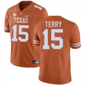 Justus Terry UT Football #15 Men's Limited Jerseys - Texas Orange 590384-153