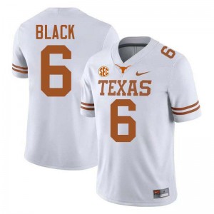 Kobe Black Texas Longhorns Men's Football #6 University Jerseys - White 579479-155
