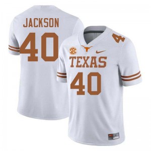 Lance Jackson Burnt Orange Men Replica Football #40 Jerseys - White 953534-491
