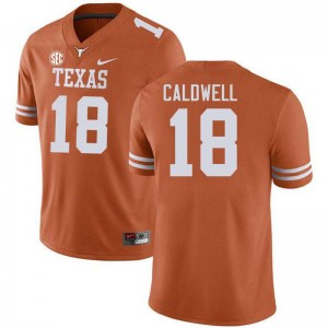 Matthew Caldwell Texas #18 Replica Football Mens Jerseys - Texas Orange 945562-643