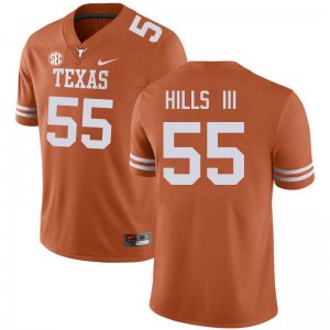 Melvin Hills III Texas 2025 Men's #55 Football Jerseys - Texas Orange 484337-796