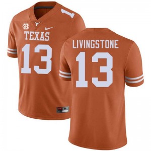Parker Livingstone UT #13 2025 Men's Football Jerseys - Texas Orange 625434-394