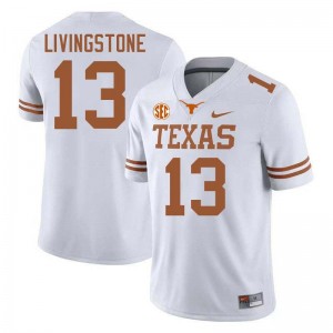 Parker Livingstone UT Men 2025 Football #13 Jerseys - White 234609-427
