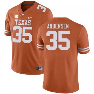 Rett Andersen Longhorns NCAA #35 Mens Football Jerseys - Texas Orange 898957-757