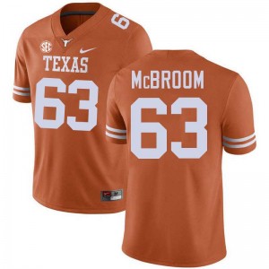Rick McBroom UT #63 Men Football University Jerseys - Texas Orange 122676-336