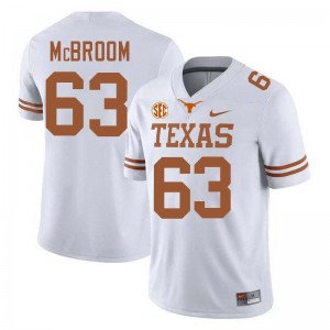 Rick McBroom Texas Mens Football Official #63 Jerseys - White 524178-999