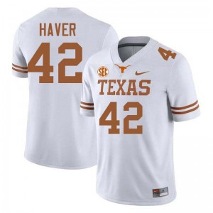 Tate Haver Texas Football Men #42 Limited Jerseys - White 518880-865