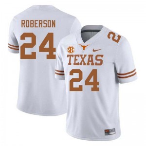 Warren Roberson Longhorns Men Limited Football #24 Jerseys - White 745378-338