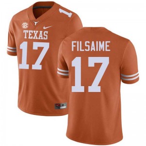 Xavier Filsaime UT Football #17 Men's Embroidery Jerseys - Texas Orange 428524-148