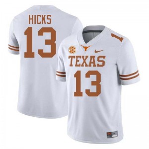 Zelus Hicks UT Mens Player #13 Football Jerseys - White 985125-515
