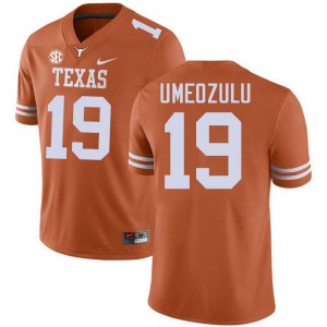 Zina Umeozulu Texas Mens NCAA Football #19 Jerseys - Texas Orange 365307-460