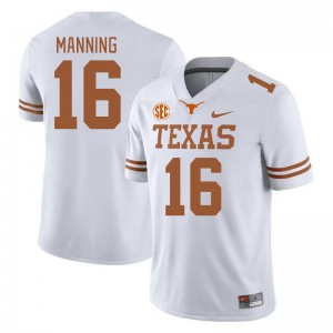 Arch Manning UT Mens 2025-26 SEC Conference #16 Jerseys - White 956859-349