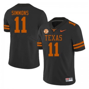 Colin Simmons Texas Longhorns SEC Conference Stitched #11 Men Jerseys - Black 668724-270