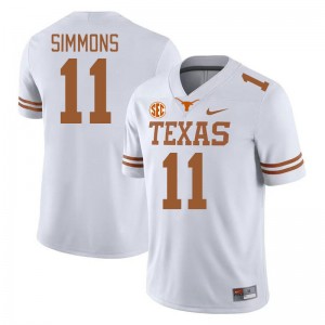 Colin Simmons Texas Longhorns #11 Men SEC Conference 2025 Jerseys - White 757134-662