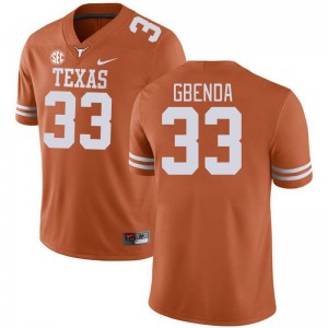 David Gbenda Longhorns #33 SEC Conference Game Men Jerseys - Orange 208780-124