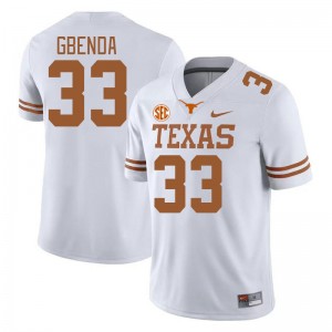 David Gbenda UT Austin Men's Player SEC Conference #33 Jerseys - White 309384-388