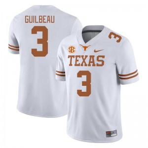 Jaylon Guilbeau The Horns SEC Conference Men #3 University Jerseys - White 236779-927