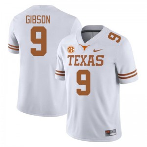 Jerrick Gibson University of Texas Mens SEC Conference #9 Embroidery Jerseys - White 953515-518