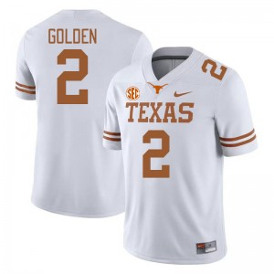 Matthew Golden Texas Longhorns SEC Conference NCAA #2 Men's Jerseys - White 276401-777