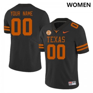 Custom Texas Longhorns #00 SEC Conference Women Embroidery Jerseys - Black 286843-868