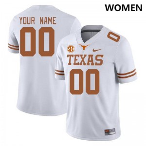 Custom Texas SEC Conference 2025 Women #00 Jerseys - White 368960-286
