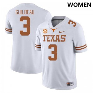 Jaylon Guilbeau Longhorns #3 Womens Player SEC Conference Jerseys - White 988426-230