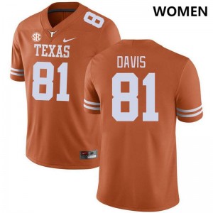 Juan Davis Longhorns SEC Conference Women Limited #81 Jerseys - Orange 428575-257