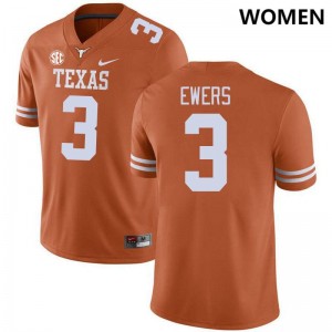 Quinn Ewers Texas #3 Women's 2025-26 SEC Conference Jerseys - Orange 737250-398