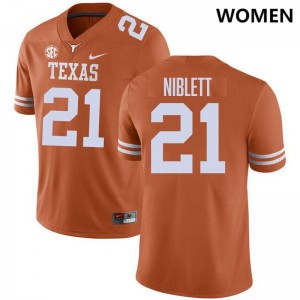 Ryan Niblett UT SEC Conference Stitched #21 Women Jerseys - Orange 722283-175
