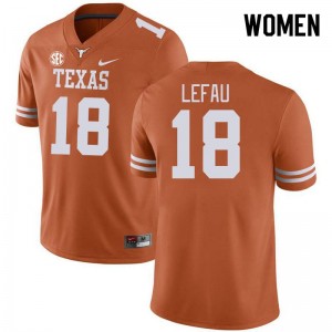 Liona Lefau Texas Longhorns Alumni Women's #18 SEC Conference Jerseys - Orange 748253-815