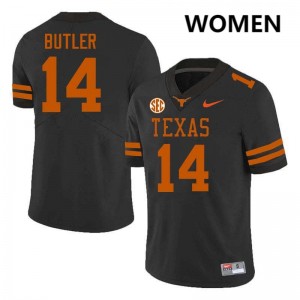Aaron Butler Longhorns Football #14 Women 2025 Jerseys - Black 334728-678