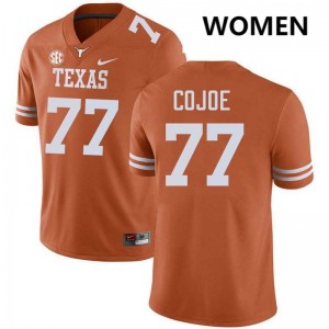 Andre Cojoe UT Austin Women Football #77 Embroidery Jerseys - Texas Orange 618083-149