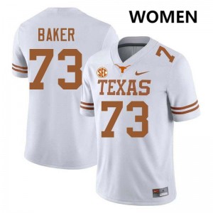 Brandon Baker University of Texas #73 Football Womens NCAA Jerseys - White 588002-777