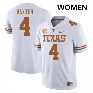 CJ Baxter Texas Football Womens #4 2025-26 Jerseys - White 581735-178