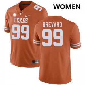 Cole Brevard Longhorns Womens Player #99 Football Jerseys - Texas Orange 577146-822