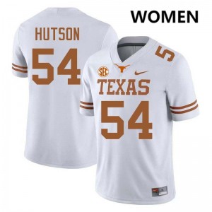 Cole Hutson Texas Football #54 Women High School Jerseys - White 805297-346